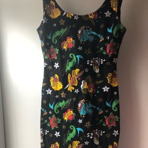 Betsey Johnson bodycon tattoo print dress